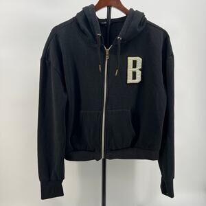 Vintage Bebe Sport Zipper Hooded Sweatshirt Cropped Style XL